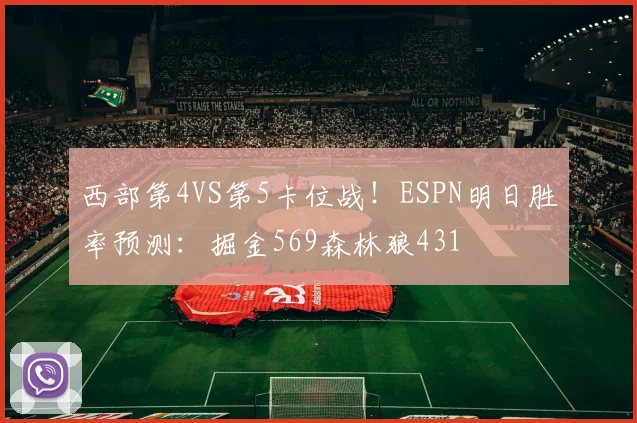 西部第4VS第5卡位战！ESPN明日胜率预测：掘金569森林狼431